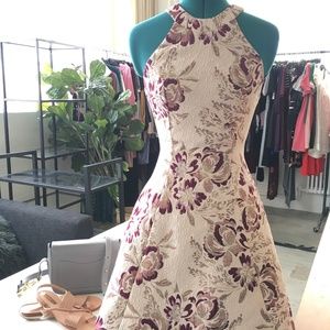 Dress the Population "Hannah Brocade" Halter Dress